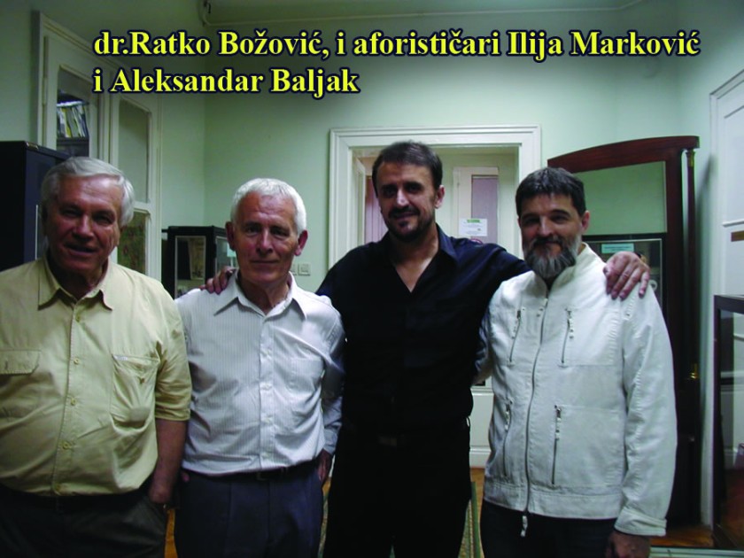 Dr. Ratko Božović i aforističari Ilija Marković i Aleksandar Baljak